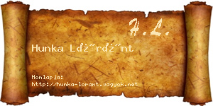 Hunka Lóránt névjegykártya