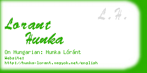 lorant hunka business card